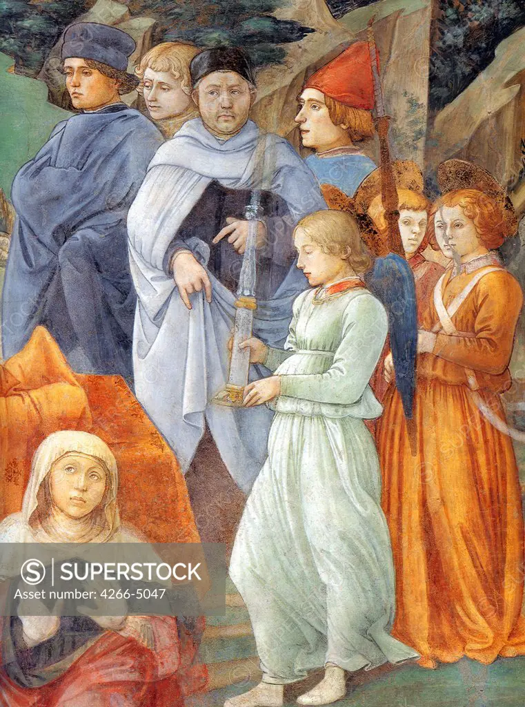 People and angels by Fra Filippo Lippi, Fresco, 1460s, 1406-1469, Italy, Duomo di Spoleto