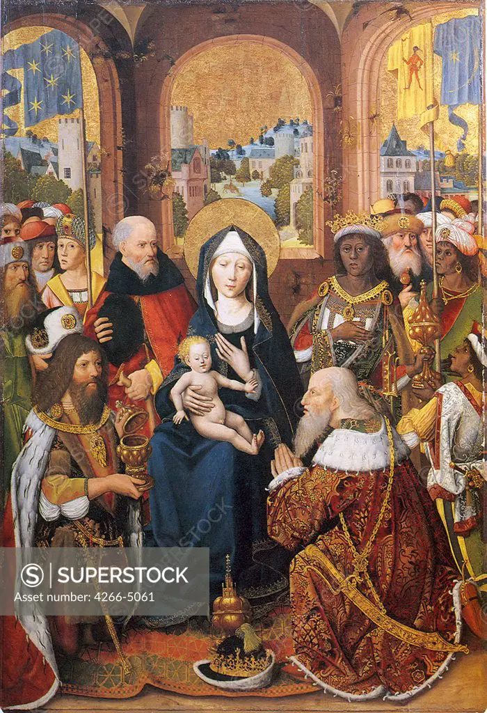 Adoration Of The Magii by Master of Glorification of Virgin, tempera on panel, circa 1480, active 1460-1470/80, Germany, Aachen, Suermondt-Ludwig Museum, 129x88