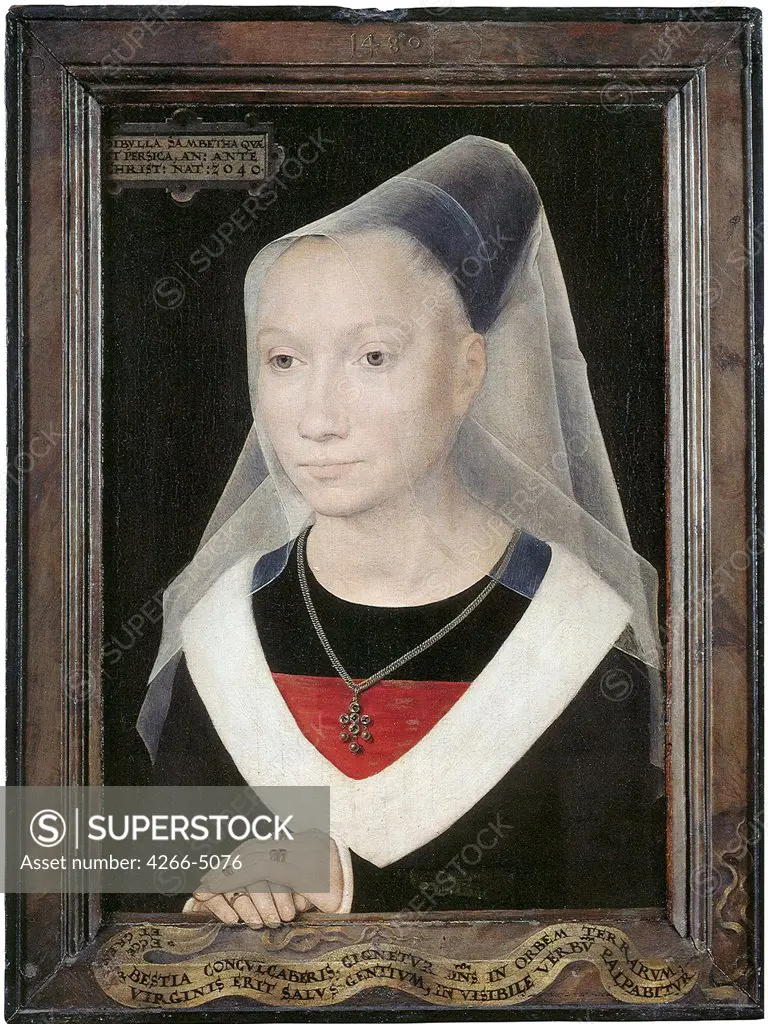 Portrait of woman by Hans Memling, oil on wood, circa 1480, 1433/40-1494, Belgium, Bruges, Memlingmuseum, 38x26, 5