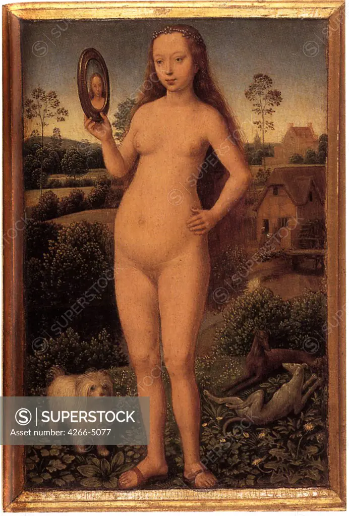 Portrait of naked woman by Hans Memling, oil on wood, 1485, 1433/40-1494, France, Strasbourg, Musee des Beaux-Arts, 20, 2x13, 1