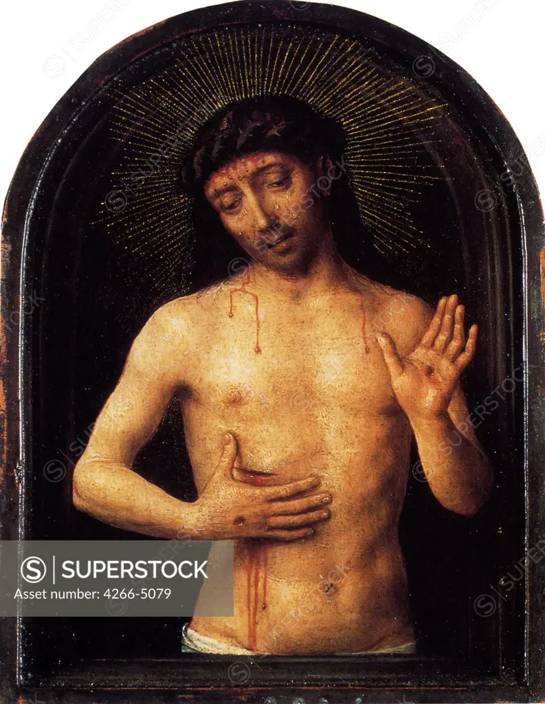 Suffering and Agony of Jesus Christ by Hans Memling, oil on wood, 1490, 1433/40-1494, Hungary, Esztergom, Kereszteny Muzeum, 12, 9x9, 2