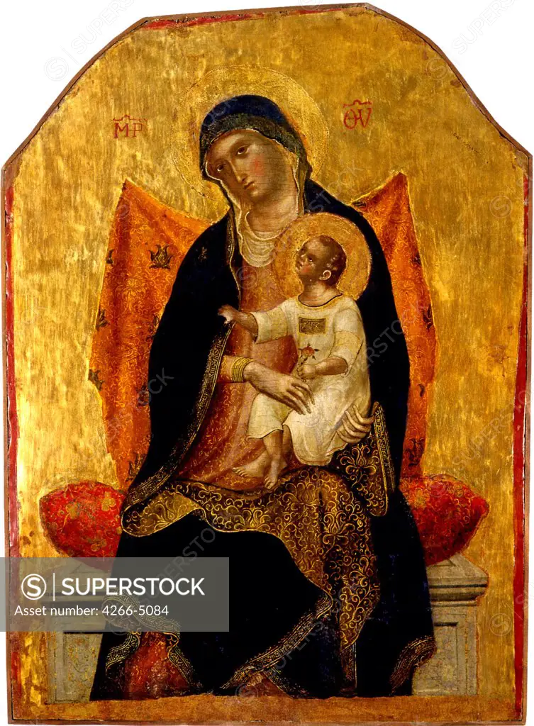 Virgin Mary with Jesus Christ as child by Paolo Veneziano, tempera on panel, circa 1340, circa 1330-circa 1360, Italy, Padua, Museo Diocesano, 73x51