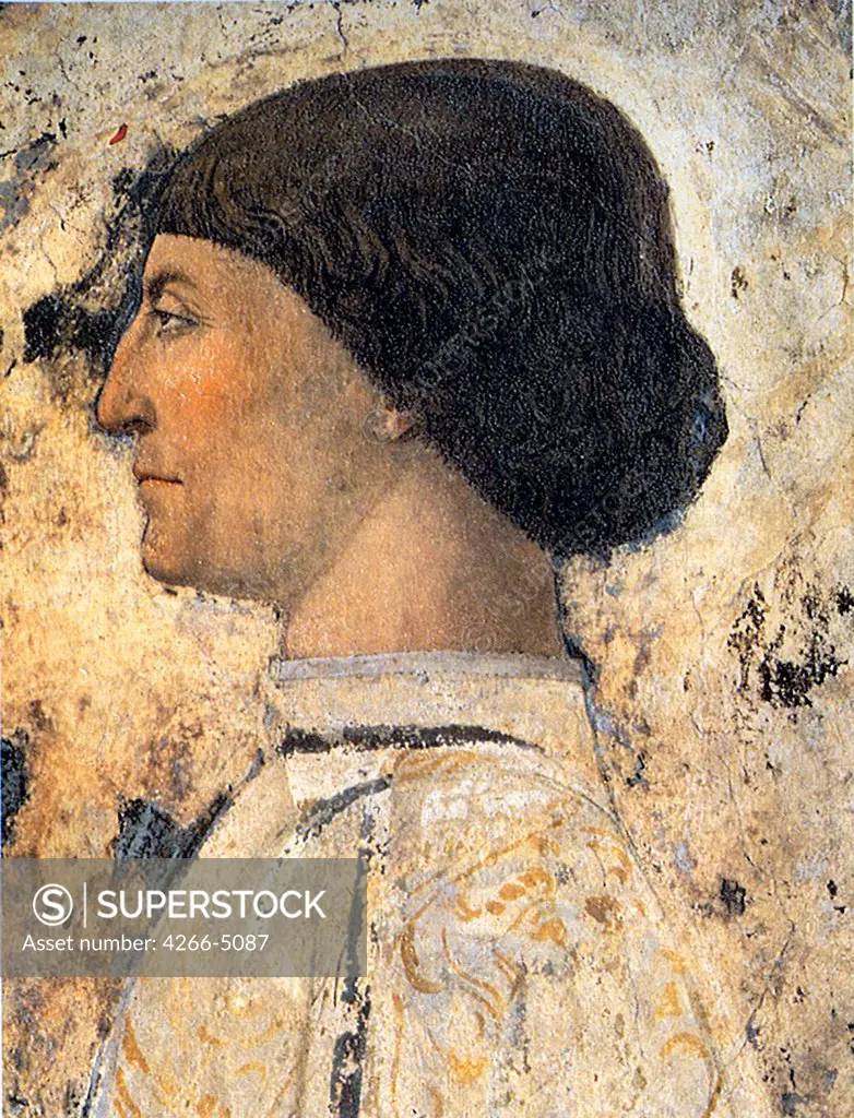 Portrait of Sigismondo Pandolfo Malatesta by Piero della Francesca, fresco, 1451, circa 1415-1492, Italy, Rimini, Tempio Malatestiano