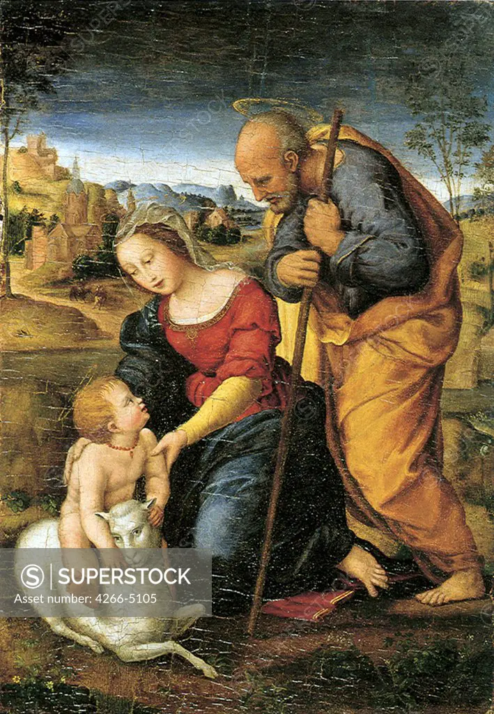 Holy family by Raphael, Oil on wood, 1504, 1483-1520, Private Collection, 32x22