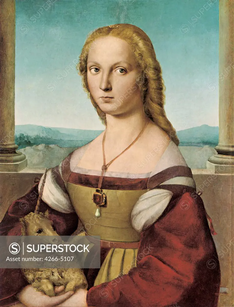 Female portrait by Raphael, Oil on canvas, 1505-1506, 1483-1520, Italy, Rome, Galleria Borghese, 65x51