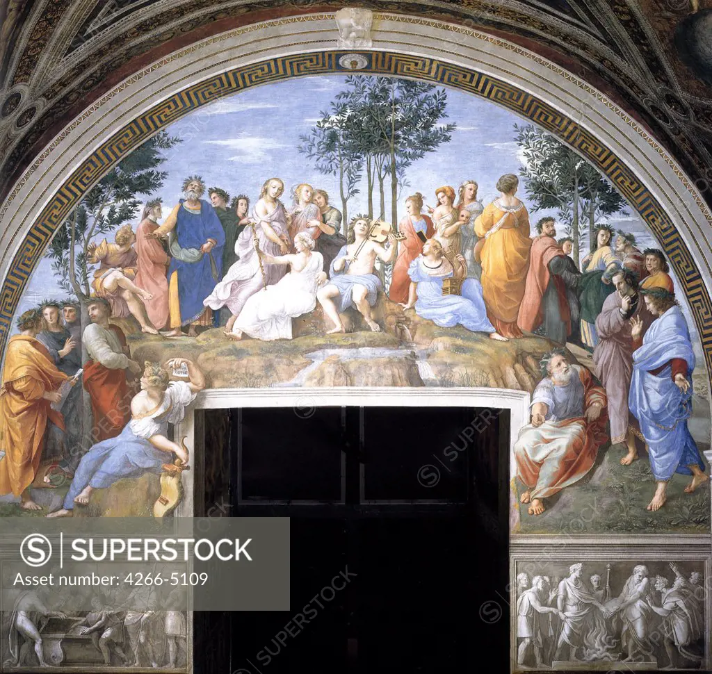 Mount Parnassus by Raphael, Fresco, 1509-1511, 1483-1520, Vatican, Apostolic Palace