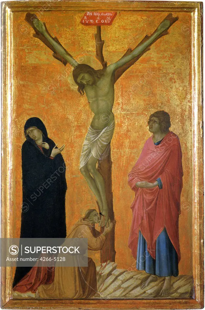 Christ on the Cross by Ugolino di Nerio, Tempera on panel, circa 1315, circa 1280-1349, Italy, Siena, Pinacoteca Nazionale, 67, 5x44, 4