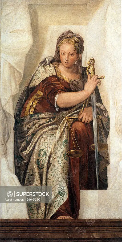 Nemesis by Paolo Veronese, Fresco, 1551, 1528-1588, Italy, Castelfranco Veneto, 200x100