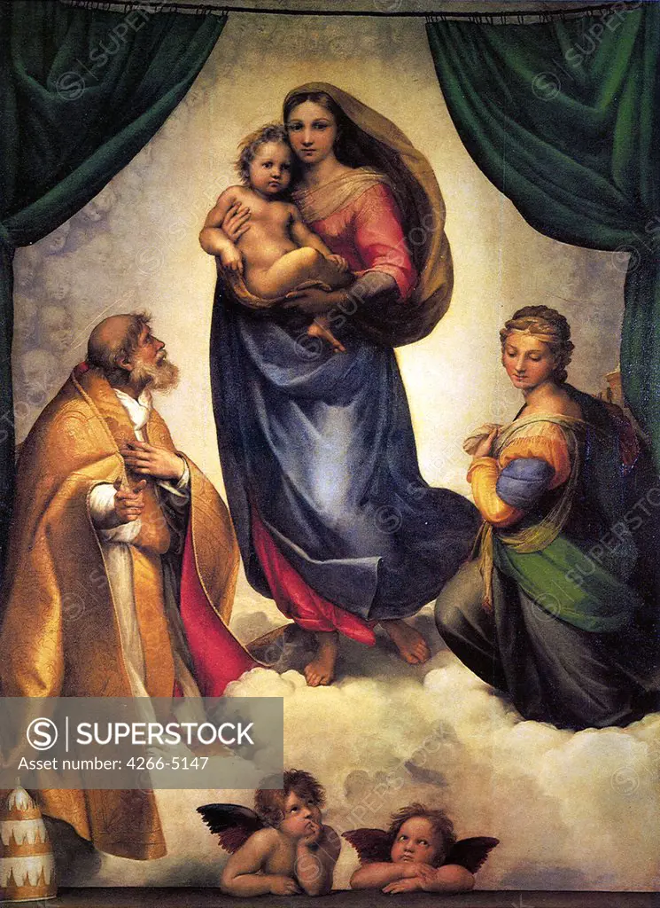Holy Family by Raphael, Oil on canvas, 1513-1514, 1483-1520, Germany, Dresden, State Art Gallery, 265x196