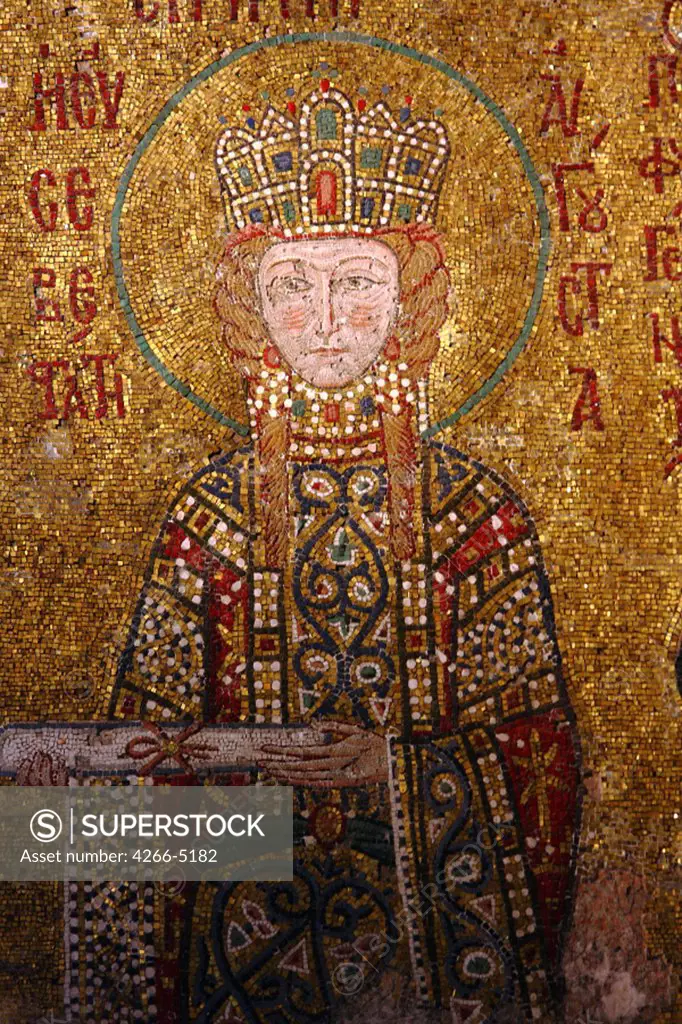 Mosaic with Saint Irene of Hungary by Byzantine Master, circa 1118, Turkey, Istanbul, Hagia Sophia