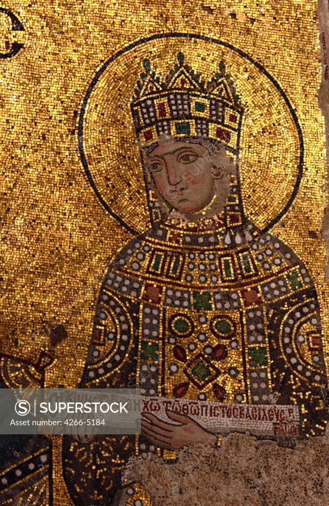 Mosaic with empress Zoe Porphyrogenita by Byzantine Master, circa 1118, Turkey, Istanbul, Hagia Sophia
