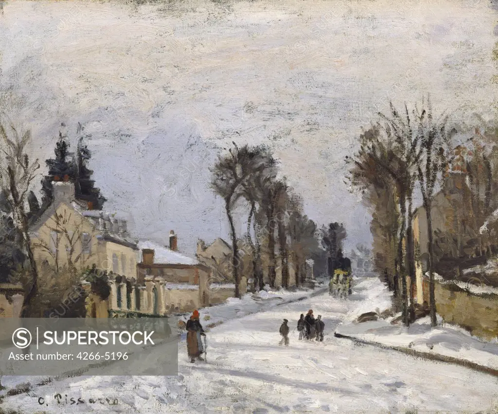 Street at winter by Camille Pissarro, oil on canvas, 1869, 1830-1903, USA, Baltimore, Walters Art Museum, 38, 4x46, 3