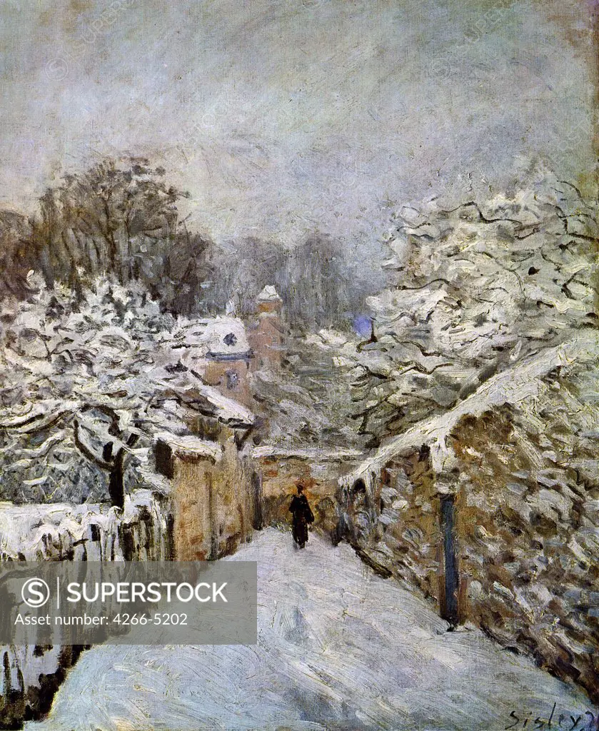 Winter landscape by Alfred Sisley, oil on canvas, 1874, 1839-1899, USA, Washington, D.C., The Phillips Collection, 4655