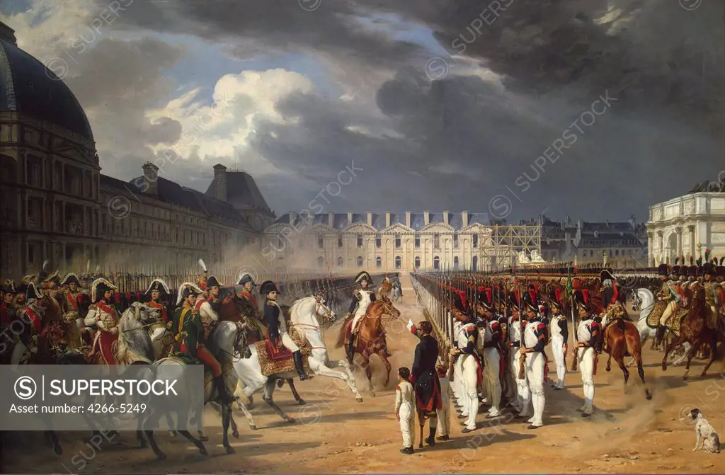 Soldiers on square by Horace Vernet, oil on canvas, 1838, 1789-1863, Russia, St. Petersburg, State Hermitage, 215x326