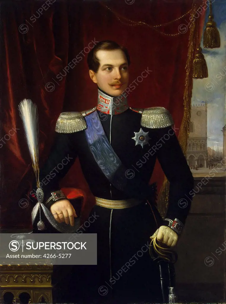 Portrait of tsar Alexander II by Natale Schiavoni, oil on canvas, 1838, 1777-1858, Russia, St. Petersburg, State Hermitage, 130x98