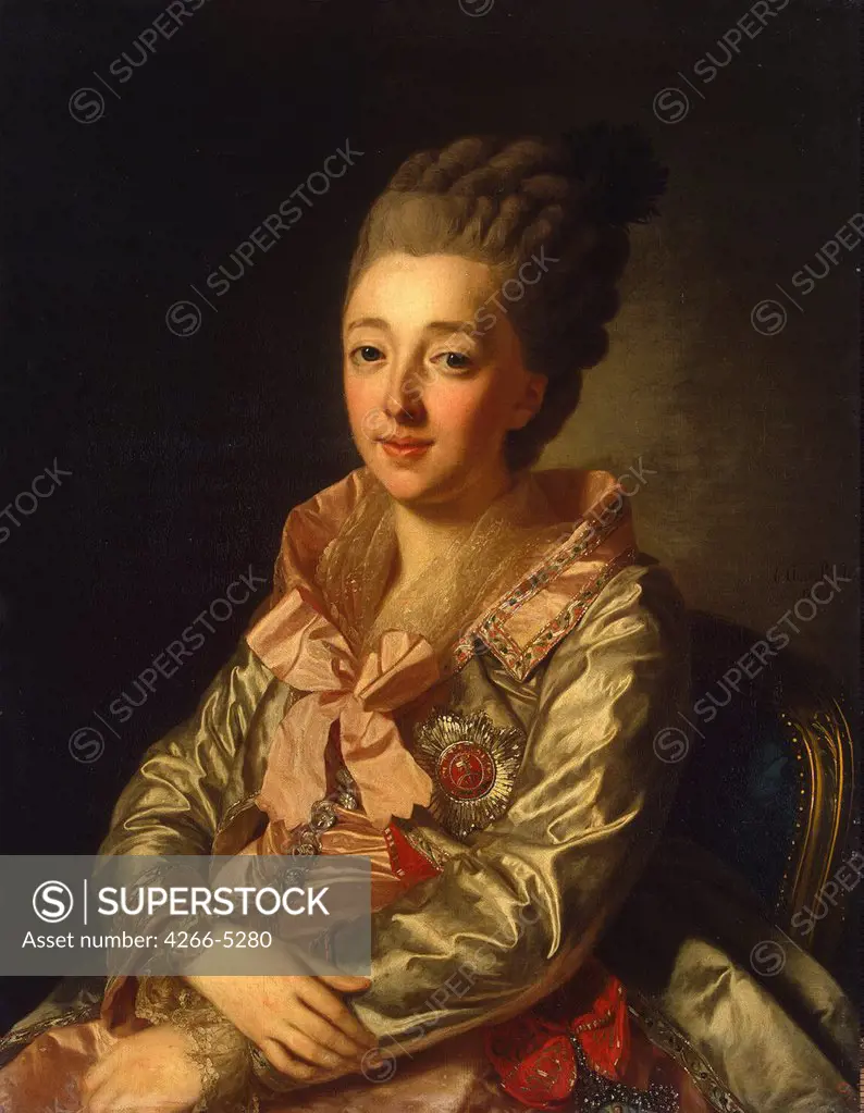 Portrait of duchess Natalia Alexeievna by Alexander Roslin, oil on canvas, 1776, 1718-1793, Russia, St. Petersburg, State Hermitage, 82, 5x62
