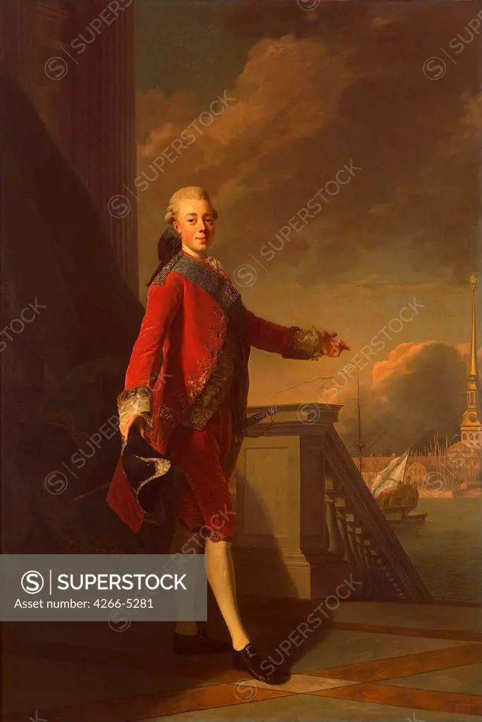 Portrait of duke Pavel Petrovich by Alexander Roslin, oil on canvas, 1777, 1718-1793, Russia, St. Petersburg, State Hermitage, 265x168