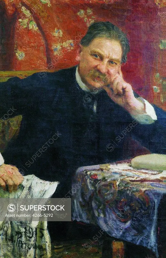 Portrait of J. M. Vengerov by Ilya Yefimovich Repin, Oil on canvas, 1915, 1844-1930, Russia, Bryansk, Regional Art Museum