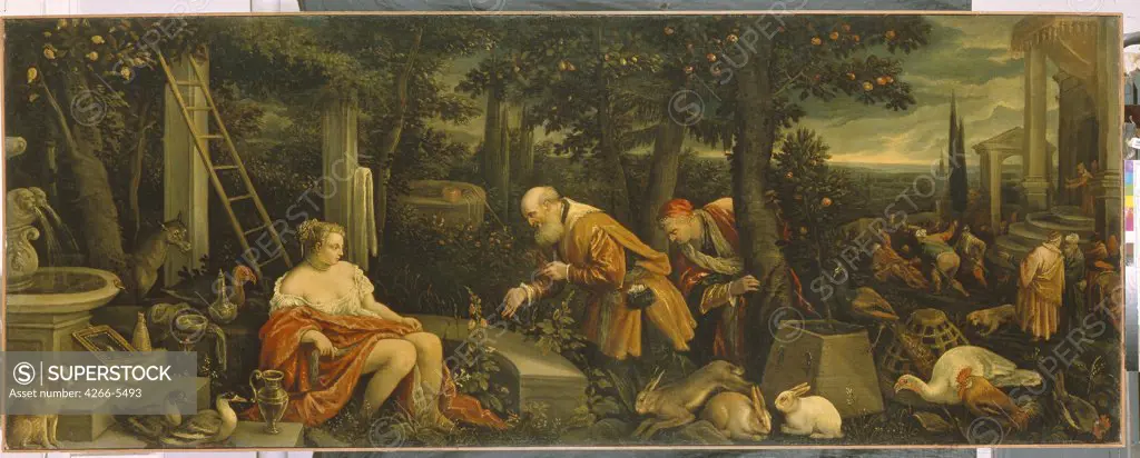 Susanna and the Elders by Leandro Bassano, Oil on canvas, 1580s, 1557-1622, Russia, St. Petersburg, State Hermitage