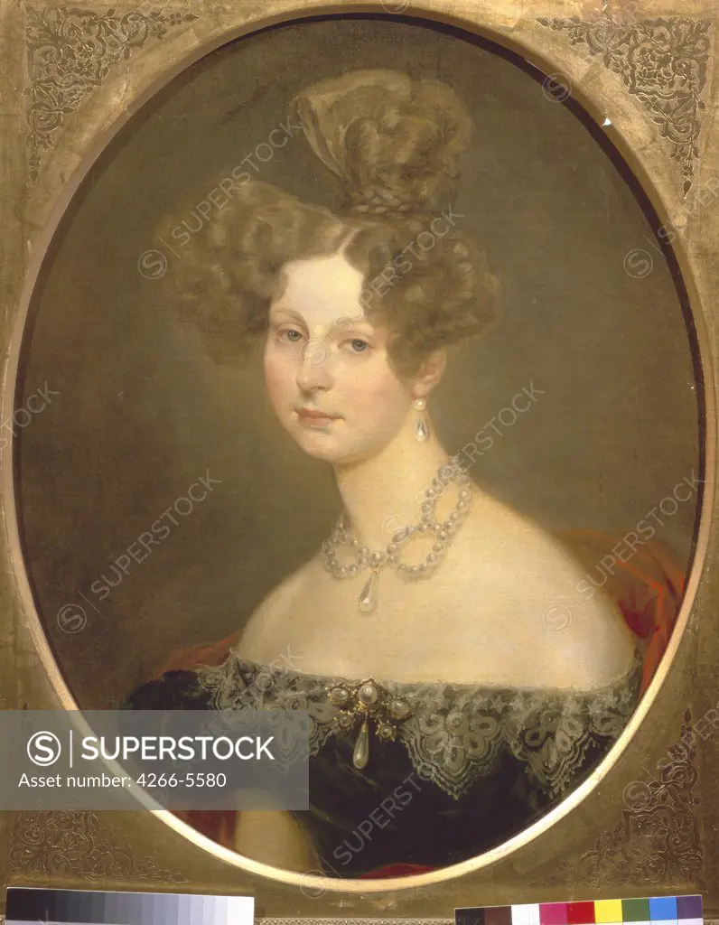 Portrait of Grand Duchess Elena Pavlovna by Karl Pavlovich Briullov, Oil on canvas, 1829, 1799-1852, Russia, Moscow, State Tretyakov Gallery, 73, 4x59
