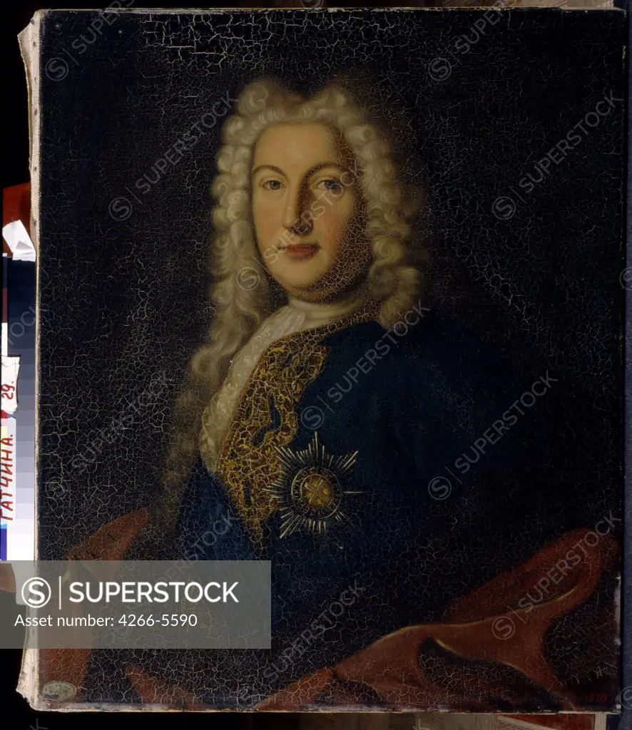 Portrait of russian politician Andriej Iwanowicz Ostermann by Anonymous painter, Oil on canvas, before 1727, 18th century, Russia, St. Petersburg, State Open-air Museum Palace Gatchina