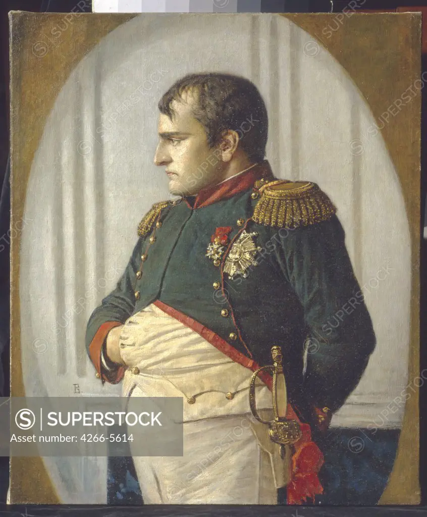 Portrait of Napoleon Bonaparte by Vasili Vasilyevich Vereshchagin, Oil on canvas, 1895, 1842-1904, Russia, Moscow, State History Museum, 79x68