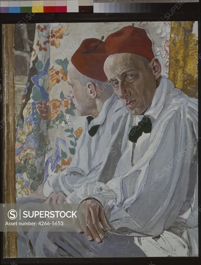 Portrait of stage producer Vsevolod Meyerhold by Alexander Yakovlevich Golovin, Tempera on panel, 1917, 1863-1930, Russia, St. Petersburg, State Russian Museum, 80x67