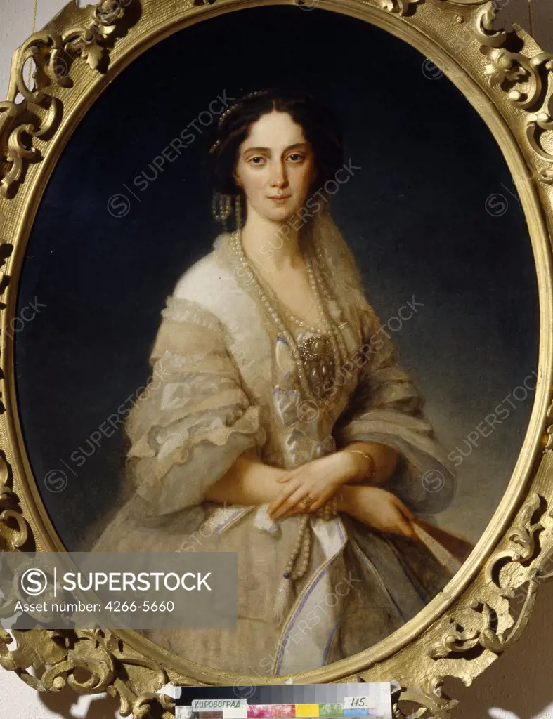 Portrait of Princess Maria Alexandrovna by Apolinari Gilyarievich Goravsky, Oil on canvas, 1857, 1833-1900, Russia, Kirovohrad, Regional Art Museum,