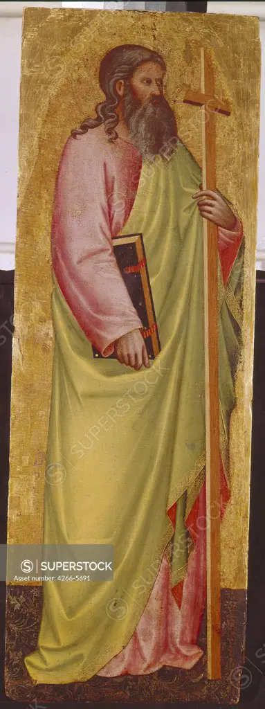 Apostle Andrew by Giovanni di Bartolomeo Cristiani, Tempera on panel, 1365-1370, Gothic, 1367-1448, Russia, St. Petersburg, State Hermitage,
