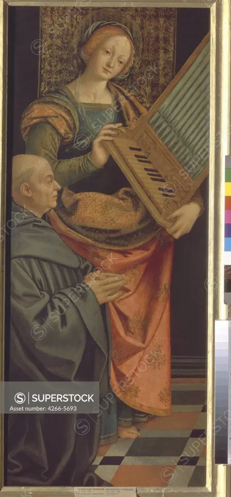 Saint Cecilia by Gerolamo Giovenone, Tempera on panel, after 1530, Renaissance, 1490-1555, Russia, Moscow, State A. Pushkin Museum of Fine Arts, 121x52