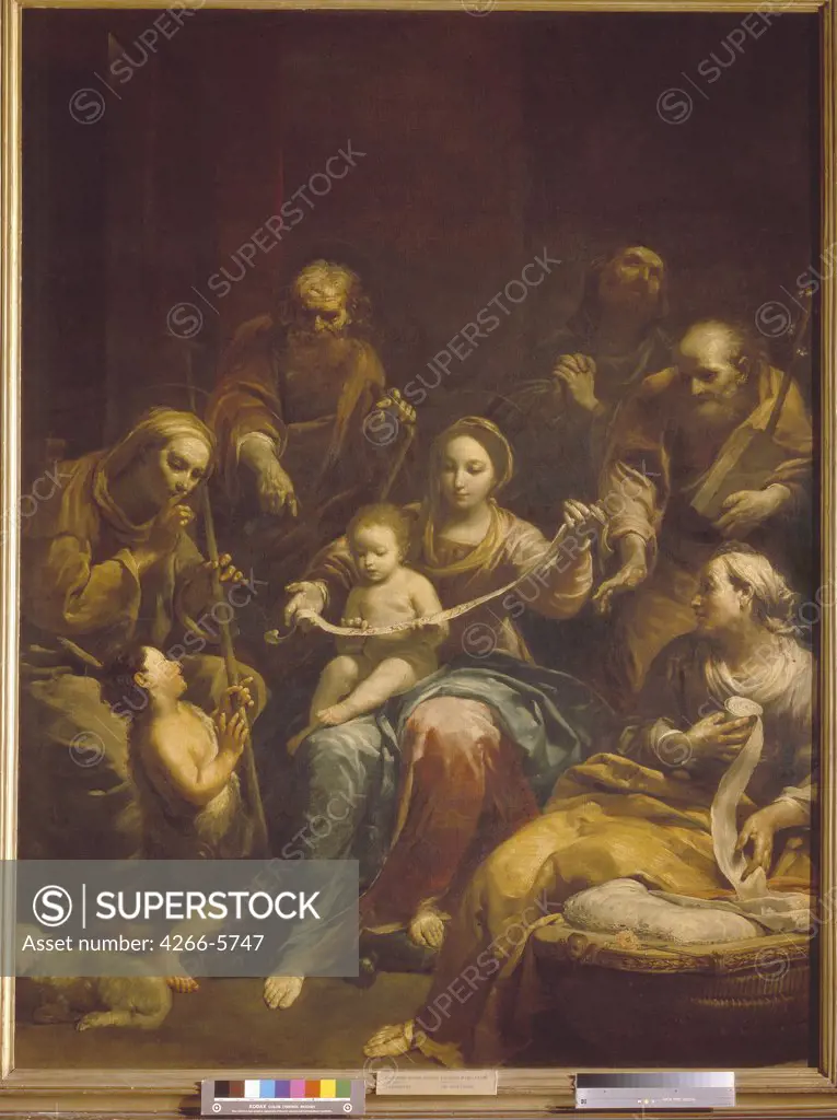 Madonna with Infant Christ by Giuseppe Maria Crespi, Oil on canvas, circa 1712, Baroque, 1665-1747, Russia, Moscow, State A. Pushkin Museum of Fine Arts, 248x192