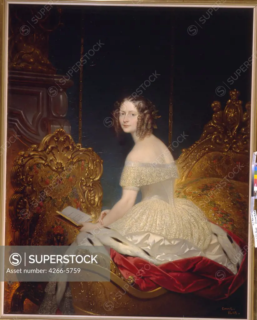 Portrait of Elena Pavlovna by Joseph-Desire Court, Oil on canvas, 1842, 1797-1865, Russia, St. Petersburg, State Russian Museum, 178, 5x141