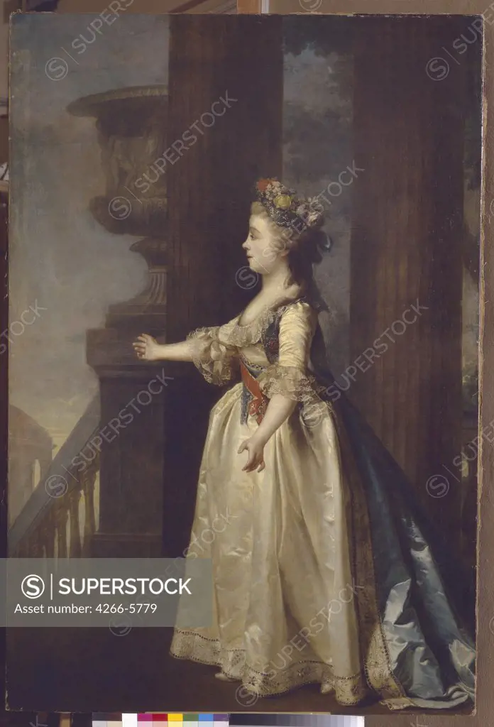 Alexandra Pavlovna by Dmitri Grigorievich Levitsky, Oil on canvas, 1791, 1735-1822, Russia, St. Petersburg, State Open-air Museum Pavlovsk Palace, 183x125