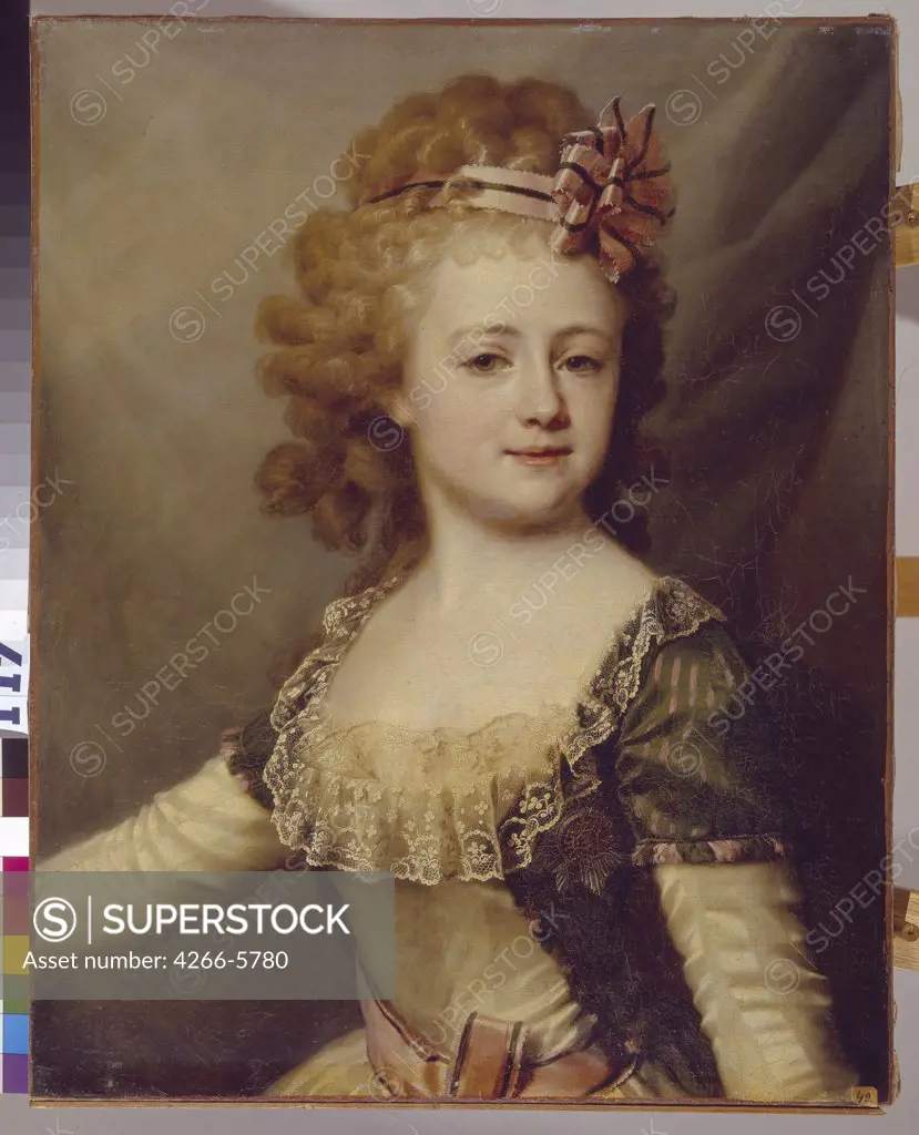 Portrait of Alexandra Pavlovna by Dmitri Grigorievich Levitsky, Oil on canvas, 1790s, 1735-1822, Russia, St. Petersburg, State Open-air Museum Pavlovsk Palace, 71, 2x55, 6