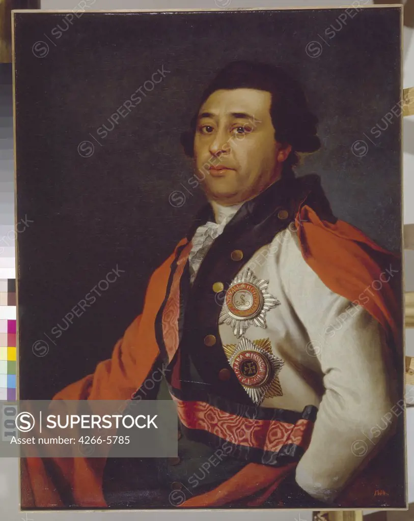 Portrait of Ivan Gannibal by Dmitri Grigorievich Levitsky, Oil on canvas, 1780s, 1735-1822, Russia, St. Petersburg, State Open-air Museum Palace Gatchina,