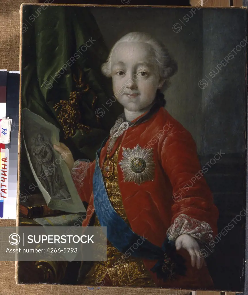 Portrait of Pavel Petrovich by Anton Pavlovich Losenko, Oil on canvas, 1763, 1737-1773, Russia, St. Petersburg, State Open-air Museum Palace Gatchina,