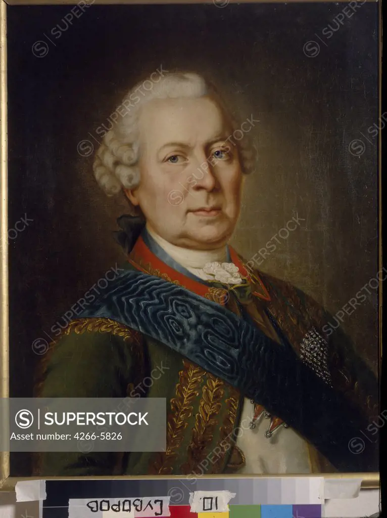 Portrait of Burkhard Christoph von Munnich by Anonymous artist, Oil on canvas, 19th century, Classicism, Russia, St Petersburg, Institut of Russian Literature IRLI (Pushkin-House),
