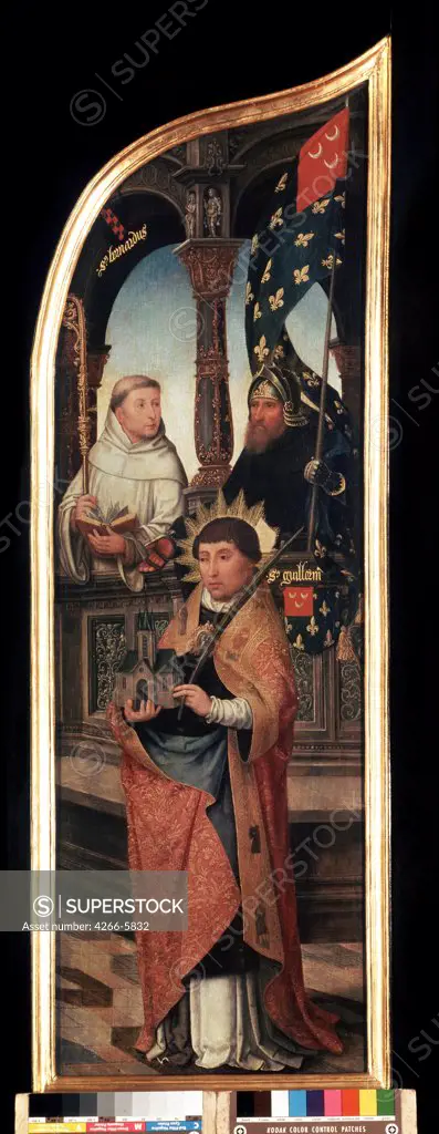 Saint William and Saint Guillaume by Jean Bellegambe, Oil on canvas, 1517, 1470-1534, Russia, St. Petersburg, State Hermitage, 103x33