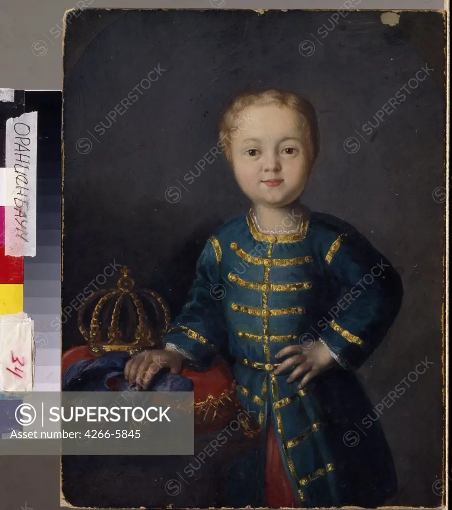 Portrait of Ivan Antonovich by Anonymous artist, Oil on canvas, Classicism, State Open-air Museum Oranienbaum, 22x29