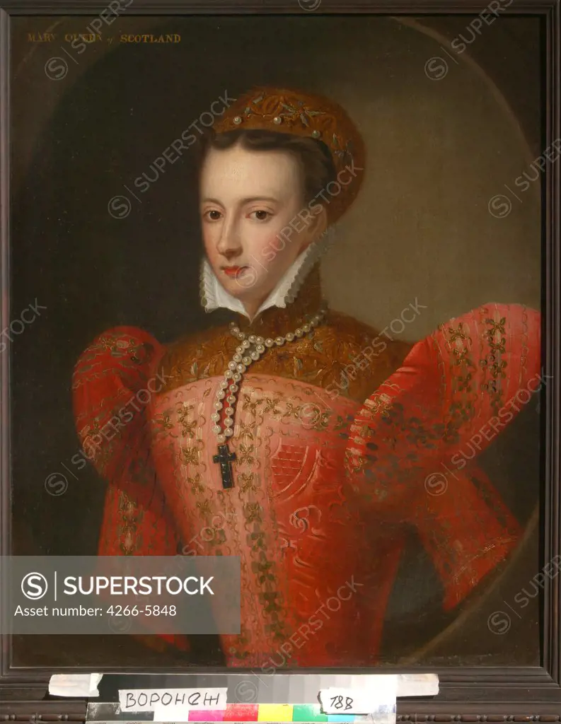 Portrait of Mary Stuart by Anonymous artist, Oil on canvas, Baroque, Russia, Voronezh, Regional I. Kramskoi Art Museum, 78,5x62,5