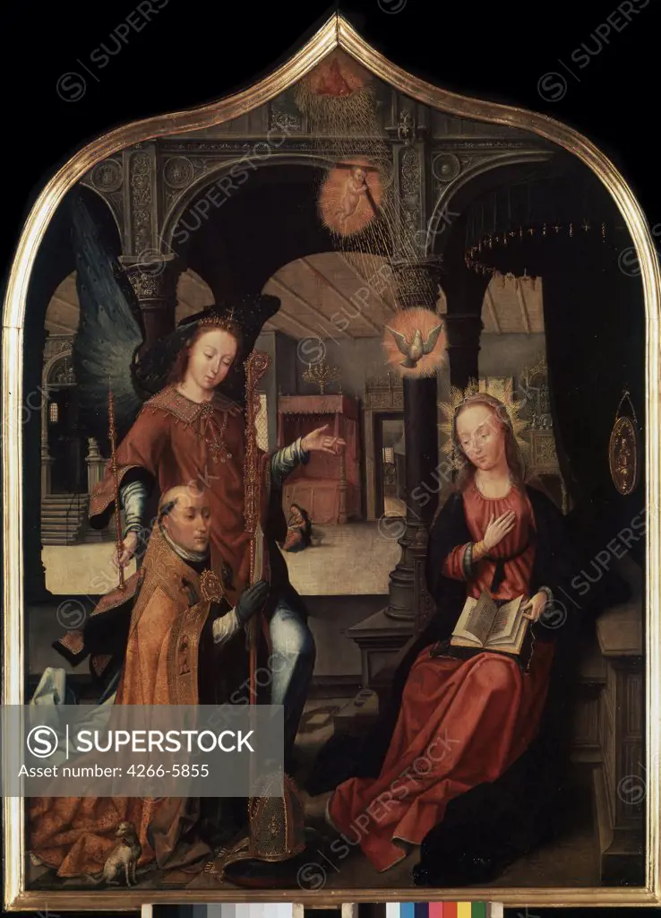 Virgin Mary and Archangel Gabriel by Jean Bellegambe, Oil on canvas, 1517, 1470-1534, Russia, St. Petersburg, State Hermitage, 109,5x80