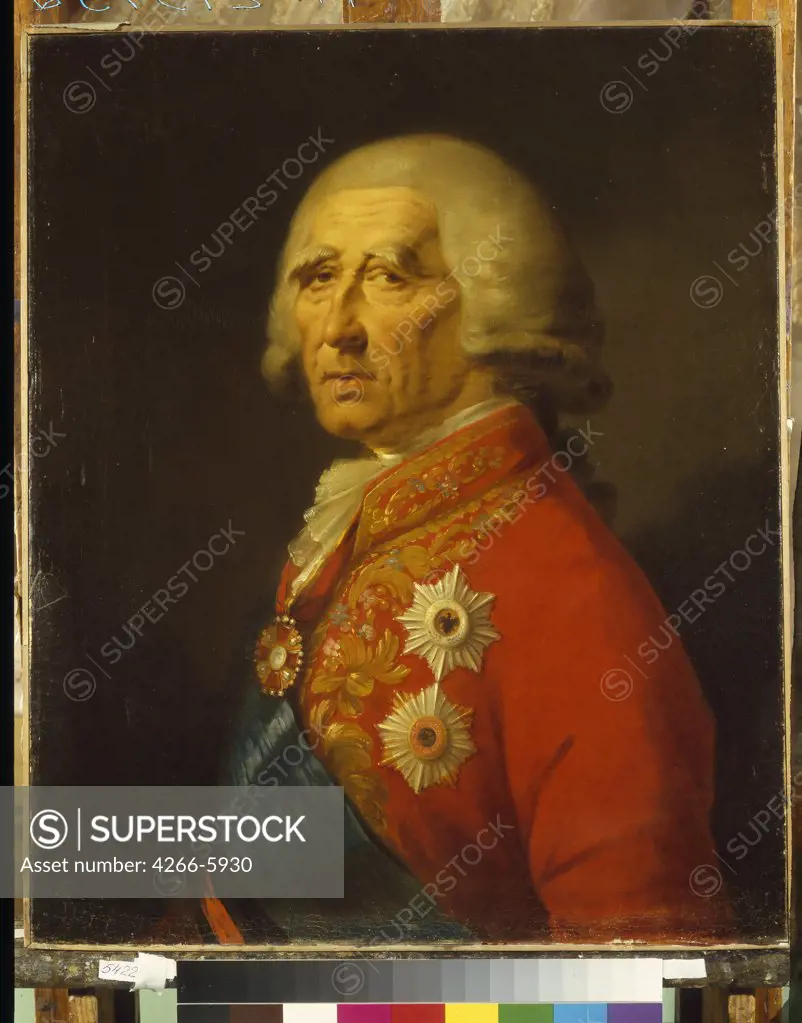 Portrait of Ivan Osterman by Anonymous artist, Oil on canvas, 1790s, Classicism, Russia, St. Petersburg, State Russian Museum, 67,8x55,2