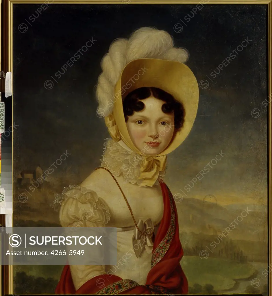 Portrait of Catherine Pavlovna by Henri-Francoiss Riesener, Oil on canvas, Romanticism, 1767-1828, Ukraine, Kirovohrad, Regional Art Museum,