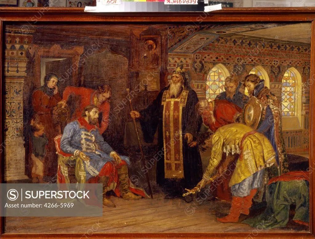 Grand Duchy of Moscow by Konstantin Apollonovich Savitsky, Oil on canvas, 1870, 1844-1905, Ukraine, Berdyansk, Regional Art Museum, 69,5x100