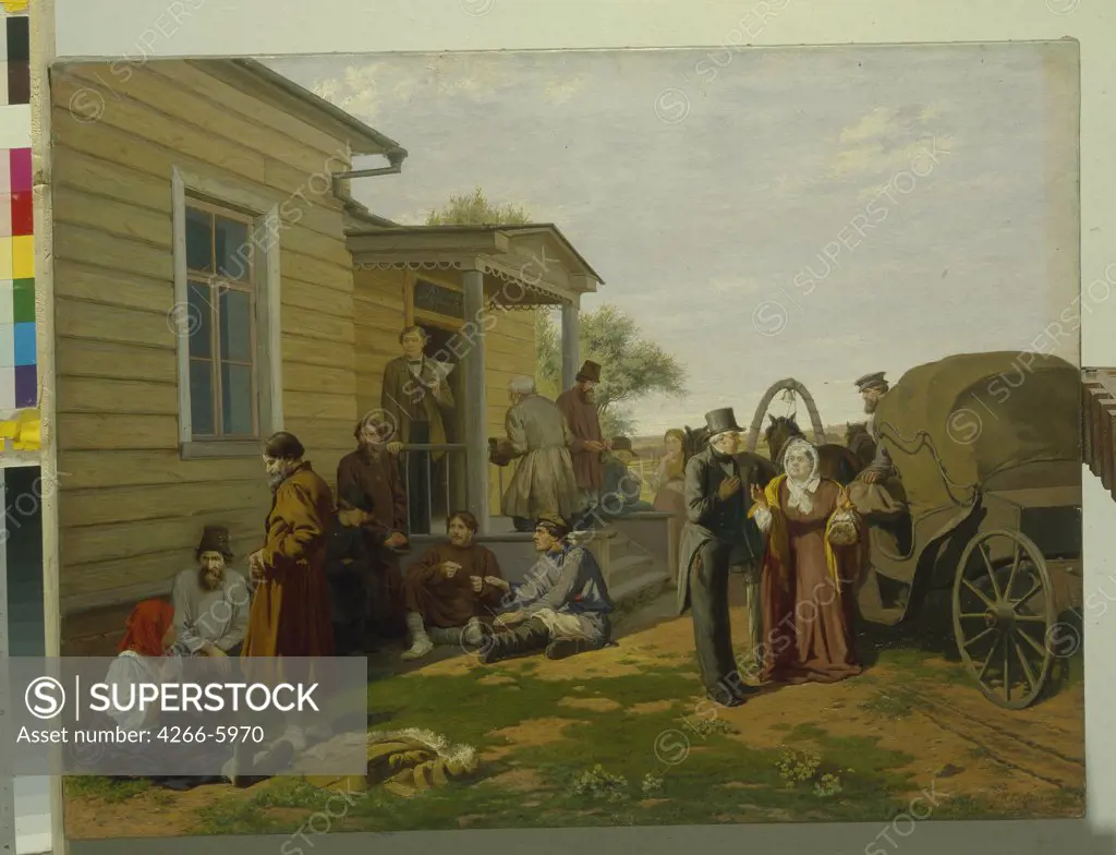 In front of court by Konstantin Apollonovich Savitsky, Oil on canvas, 1844-1905, Russia, Perm, Regional Art Gallery,