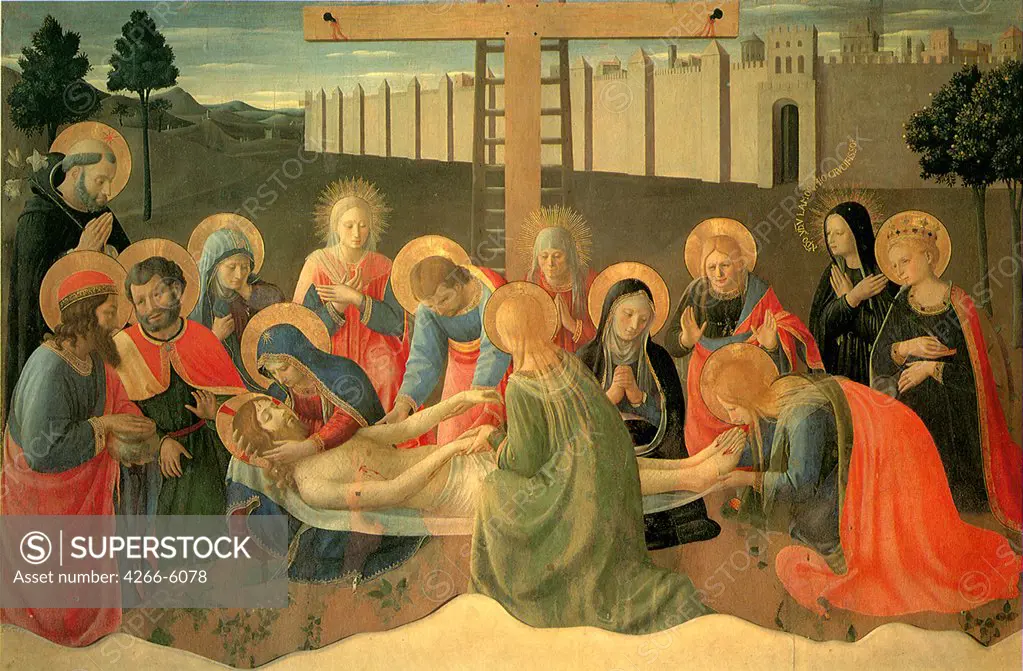 Entombment Of Christ by Fra Giovanni Angelico, Tempera on panel, 1436-1441, circa 1400-1455, Italy, Florence, San Marco, 104x164