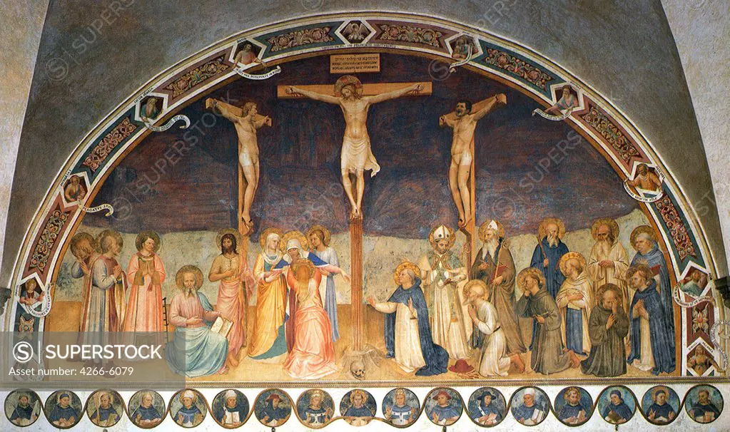 Crucifixion by Fra Giovanni Angelico, Fresco, 1441-1442, circa 1400-1455, Italy, Florence, San Marco