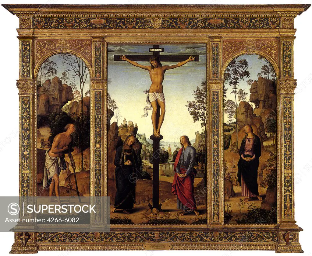 Crucifixion by Perugino, Tempera on panel, circa 1482-1485, circa 1450-1523, U.S.A., Washington, National Gallery of Art