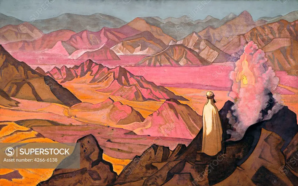 Roerich, Nicholas (1874-1947) International Centre of the Roerichs, Moscow 1925 73,8x116,9 Tempera on canvas Symbolism Russia Mythology, Allegory and Literature 