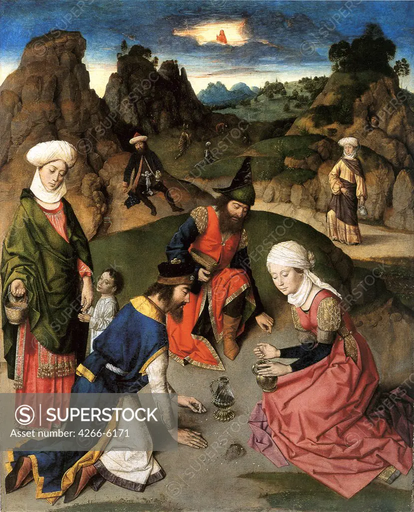 Gathering of Manna by Dirk Bouts, oil on wood, 1464-1468, 1410/20-1475, Belgium, Leuven, St. Peter's Church, 88x71,3